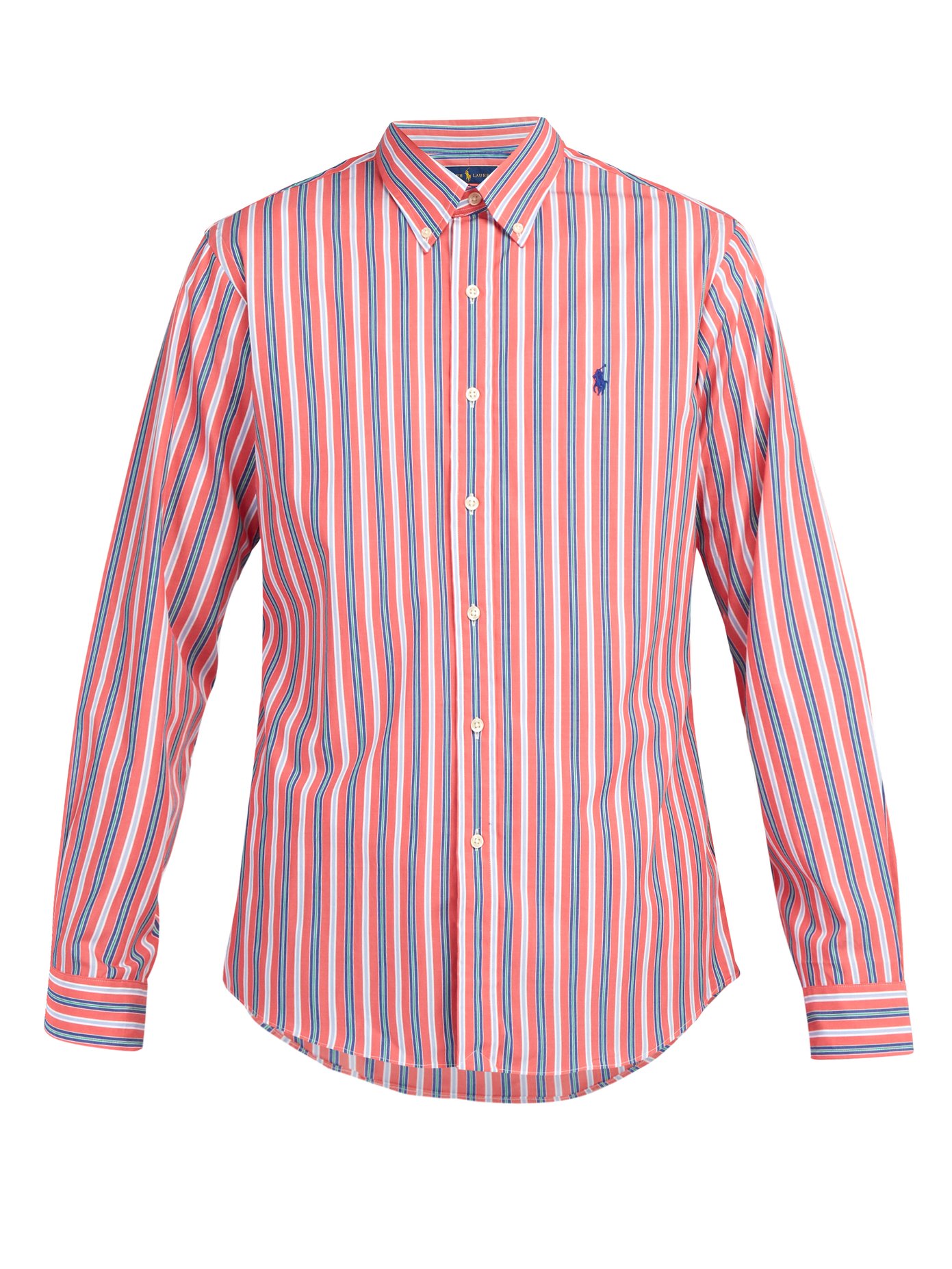 polo ralph lauren slim fit striped poplin shirt