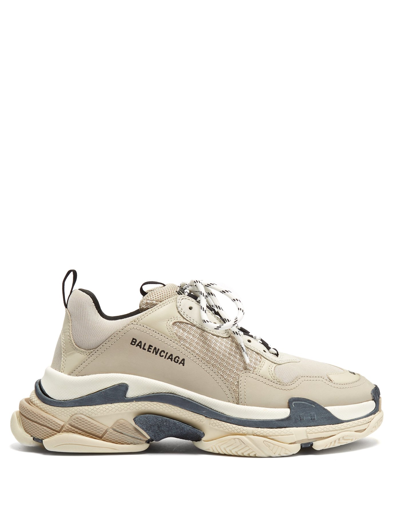 Balenciaga Triple S Runner Suede And Mesh Trainers in