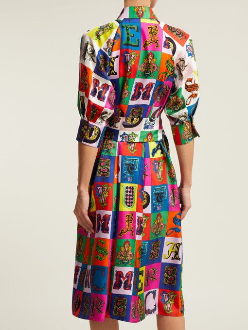 Alphabet-print silk shirtdress | Versace | MATCHESFASHION UK