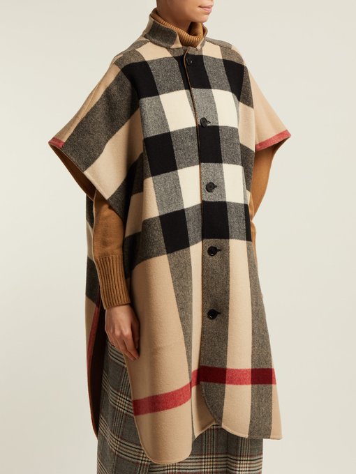Vintage Check Reversible Wool Cape Burberry Matchesfashion Jp