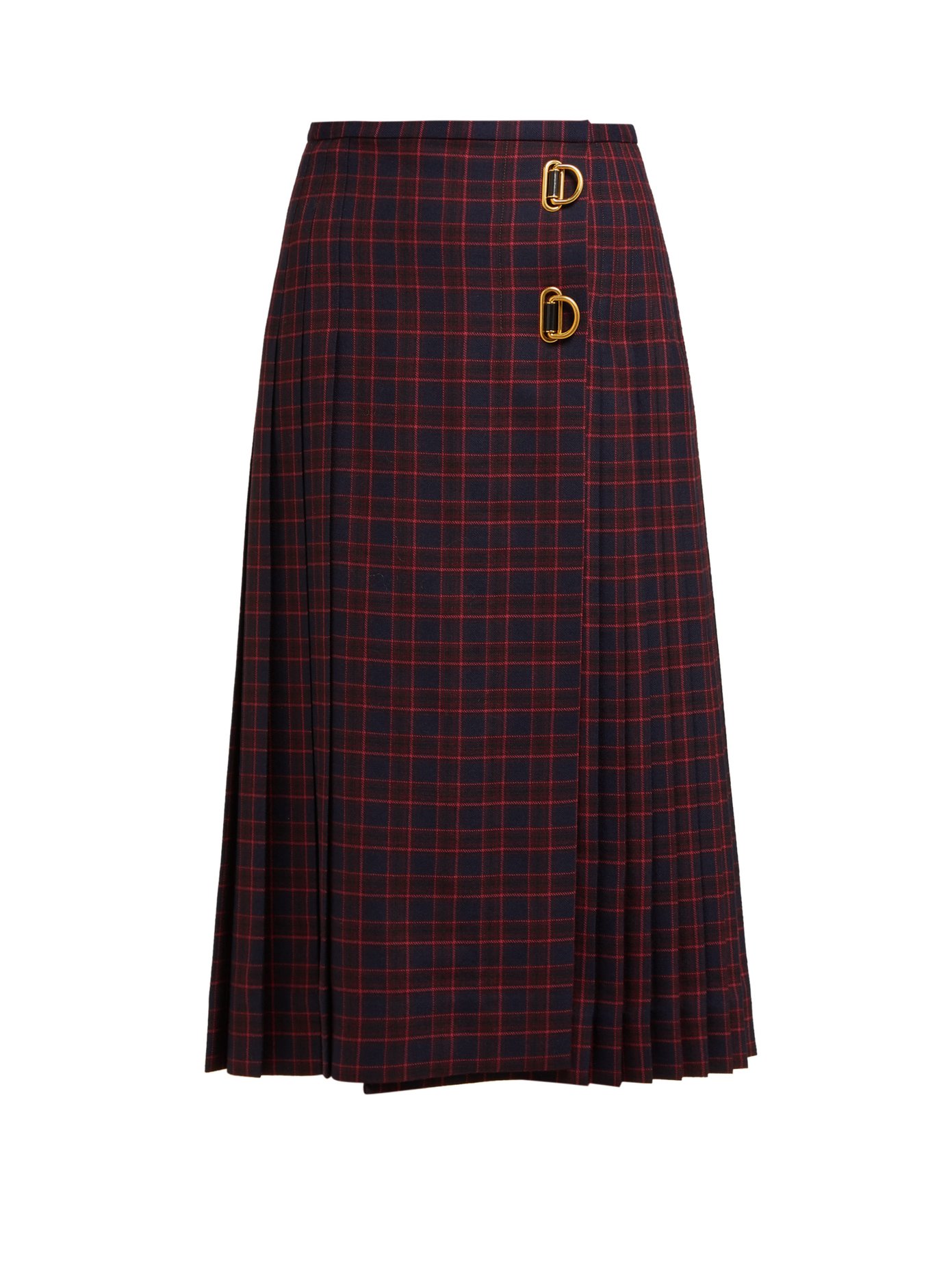 burberry tartan wool skirt