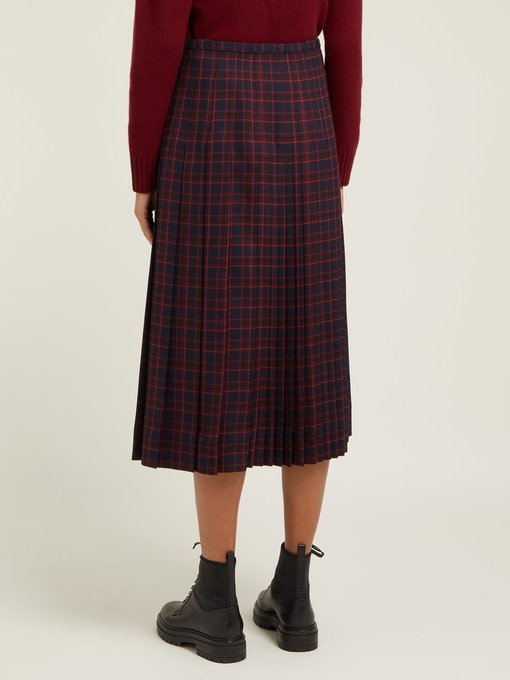 burberry tartan wool skirt