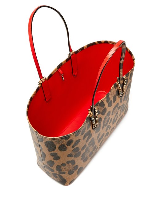 Cabata leopard-print grained-leather 