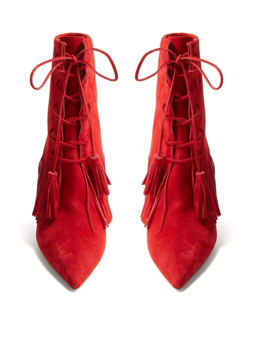 aquazzura red boots