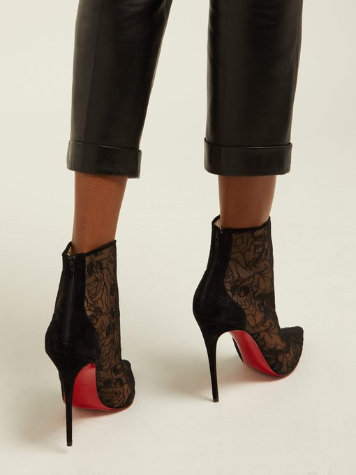 christian louboutin mesh ankle boots