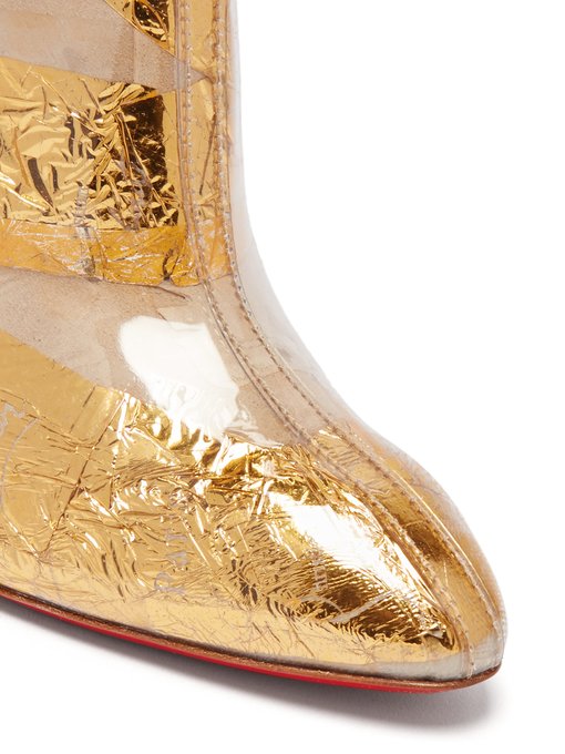 gold louboutin boots