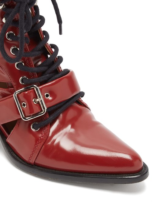 chloe red boots
