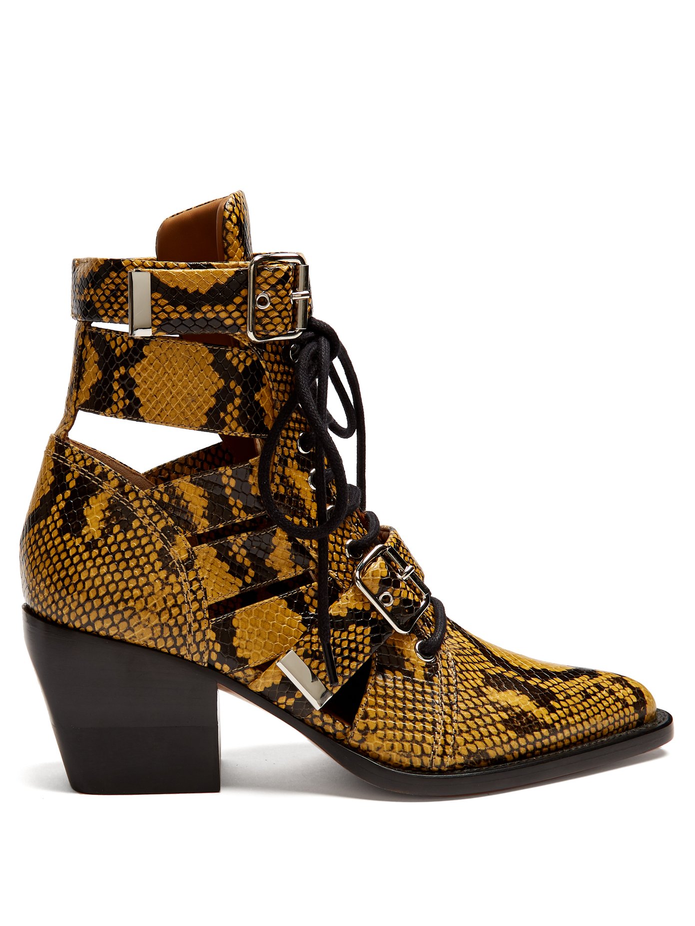 Rylee snake-effect leather ankle boots 