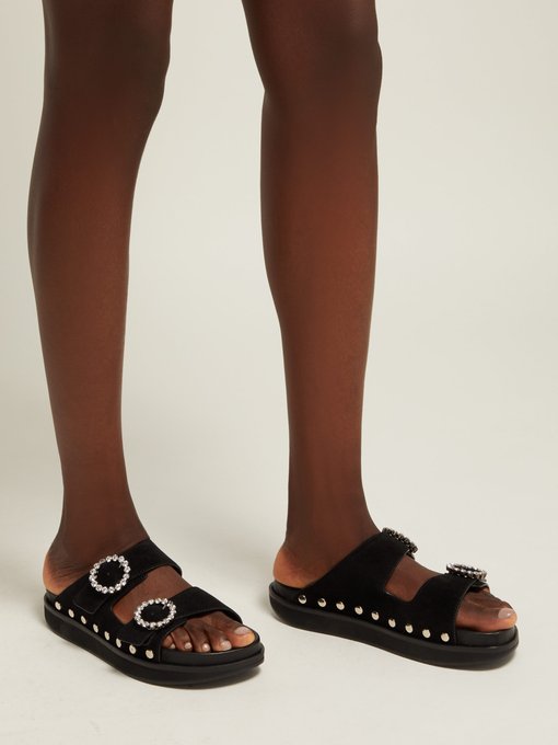 Noddi crystal-embellished suede sandals 