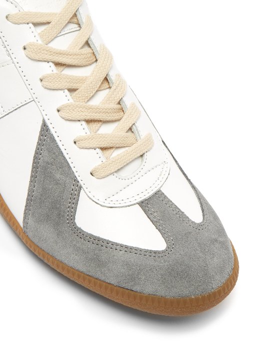 Replica suede-panel low-top leather 