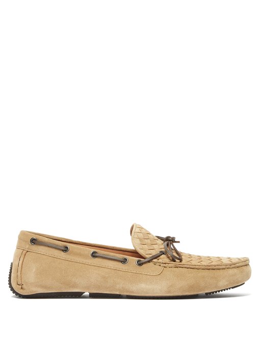 Intrecciato suede driving loafers 