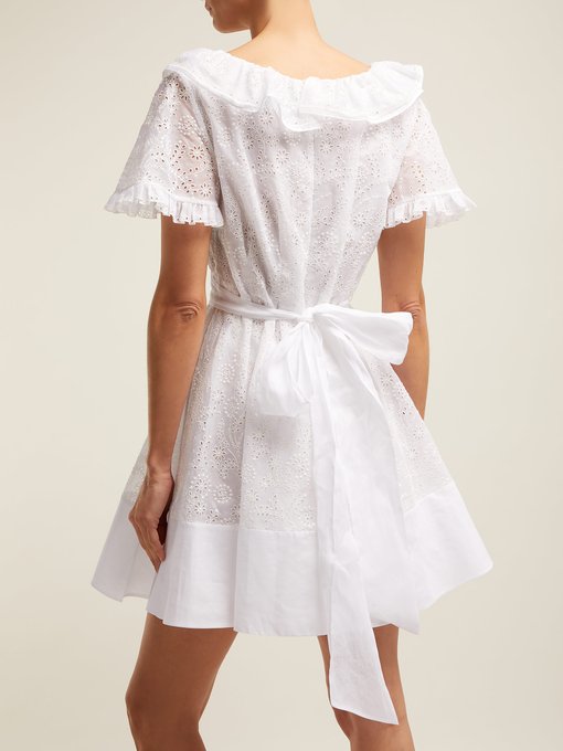 Ruffled sangallo-lace cotton mini dress | Valentino | MATCHESFASHION US