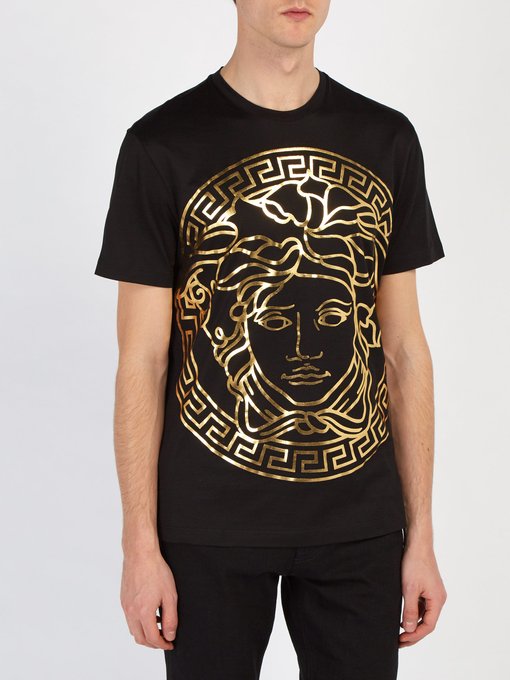 Medusa gold-print T-shirt | Versace | MATCHESFASHION UK