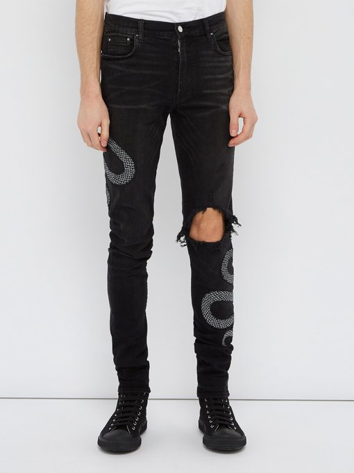 amiri jeans with snake