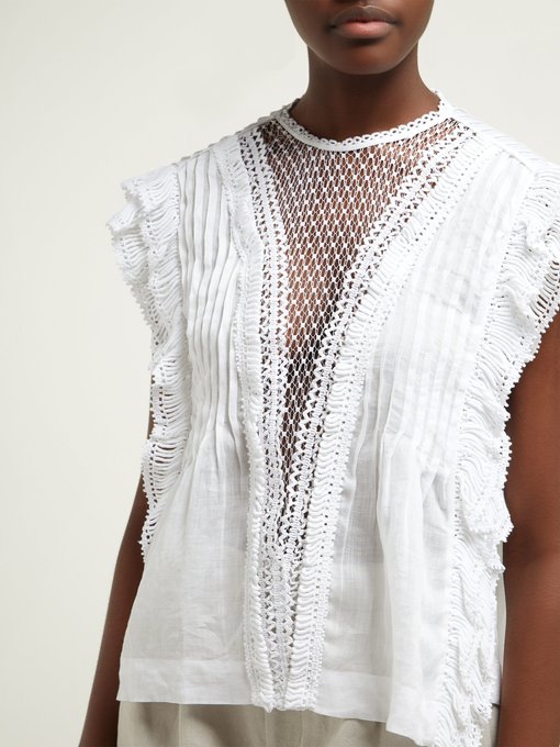 Isabel Marant Roya crochet-insert voile blouse
