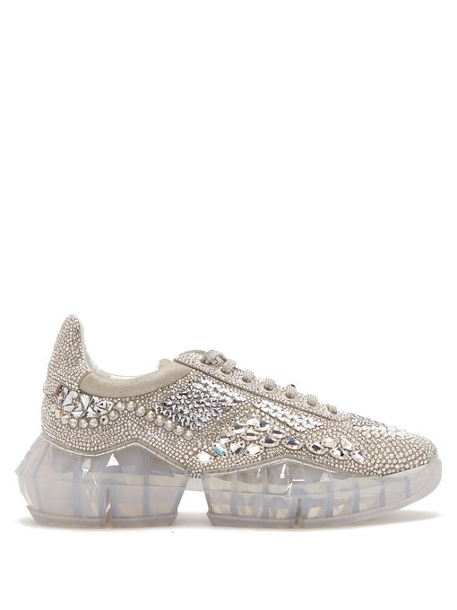 silver jimmy choo trainers