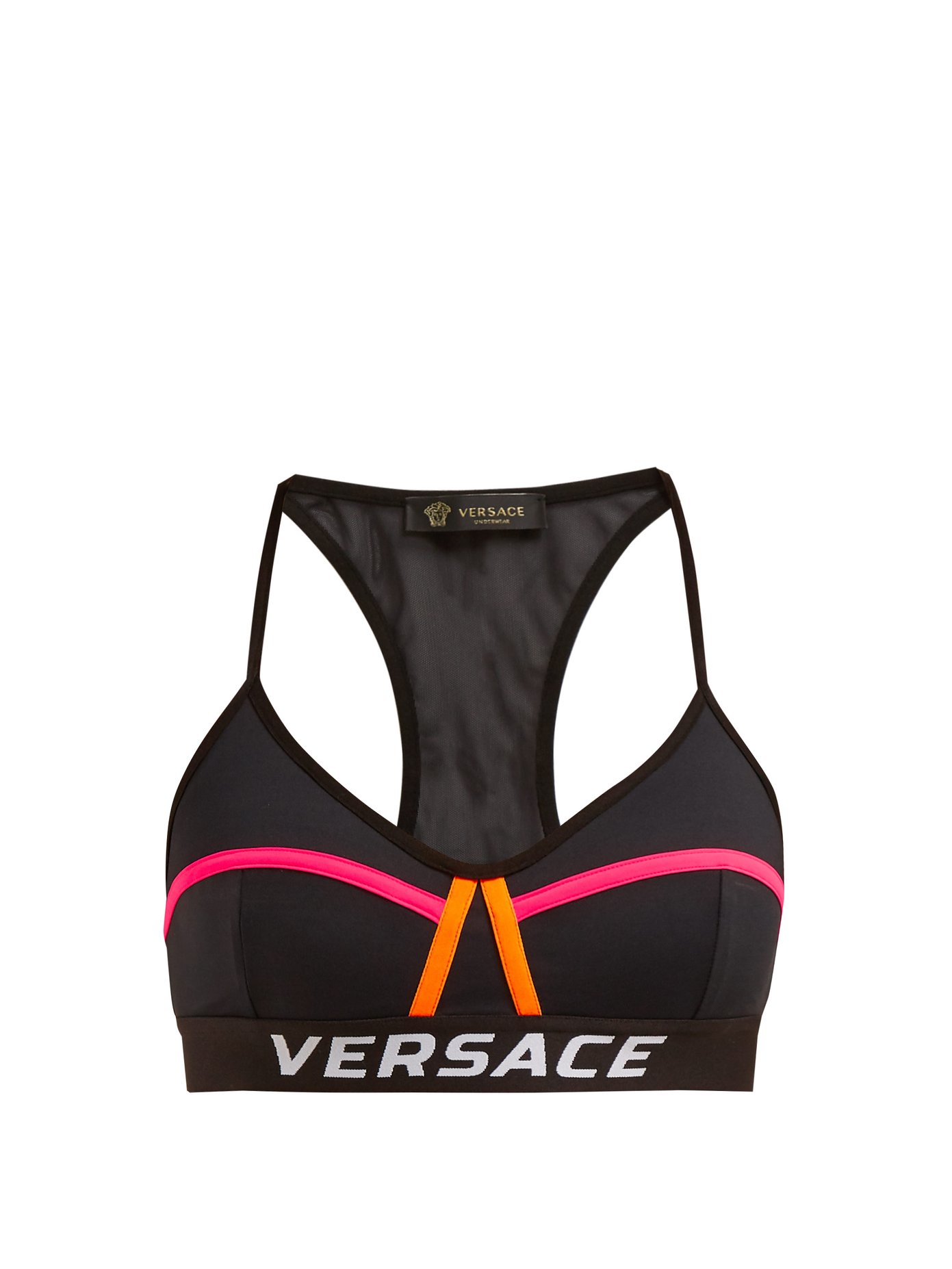 Versace ヴェルサーチェ ロゴプリント ストレッチジャージー スポーツブラ Matchesfashion マッチズファッション