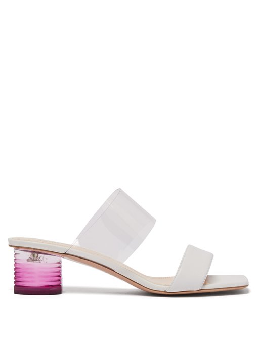 pink perspex mules