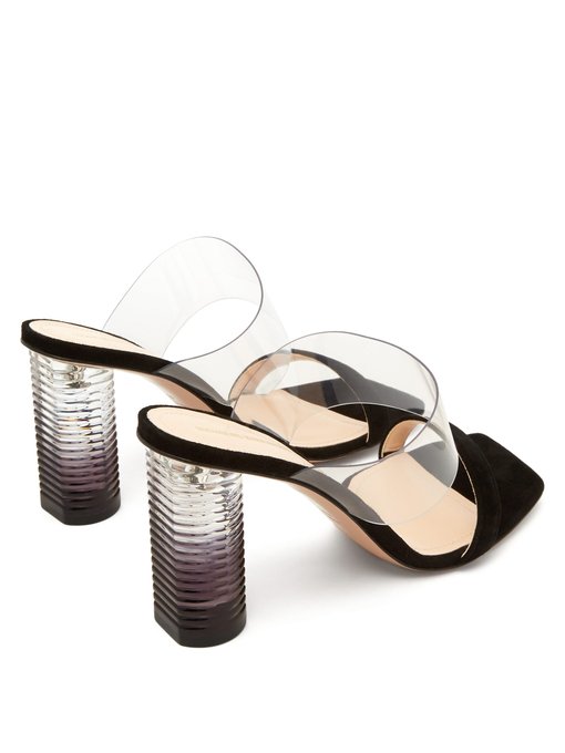 Peggy perspex-heel leather mules 