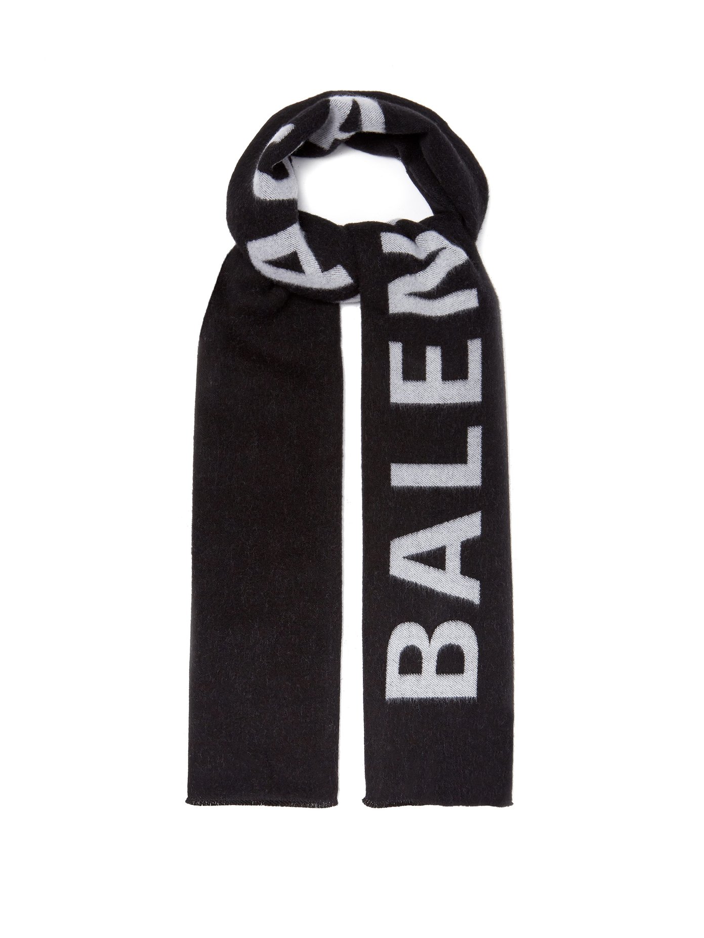 Logo-jacquard wool scarf | Balenciaga 