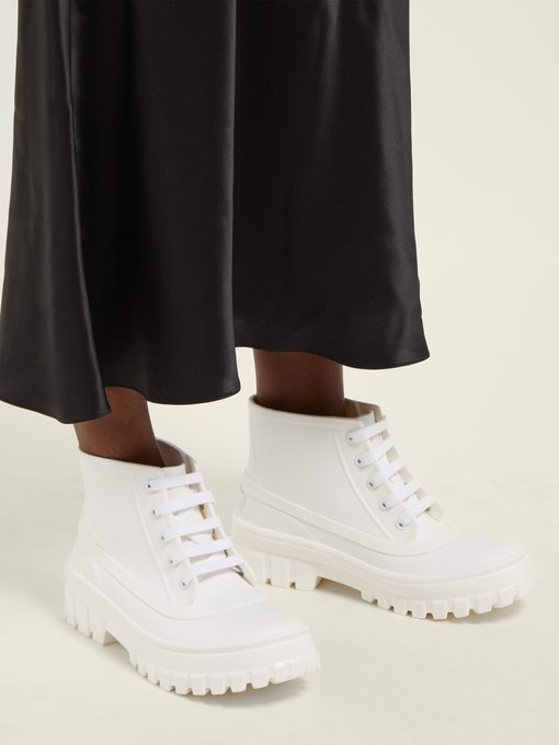 Glaston lace-up rubber rain boots 
