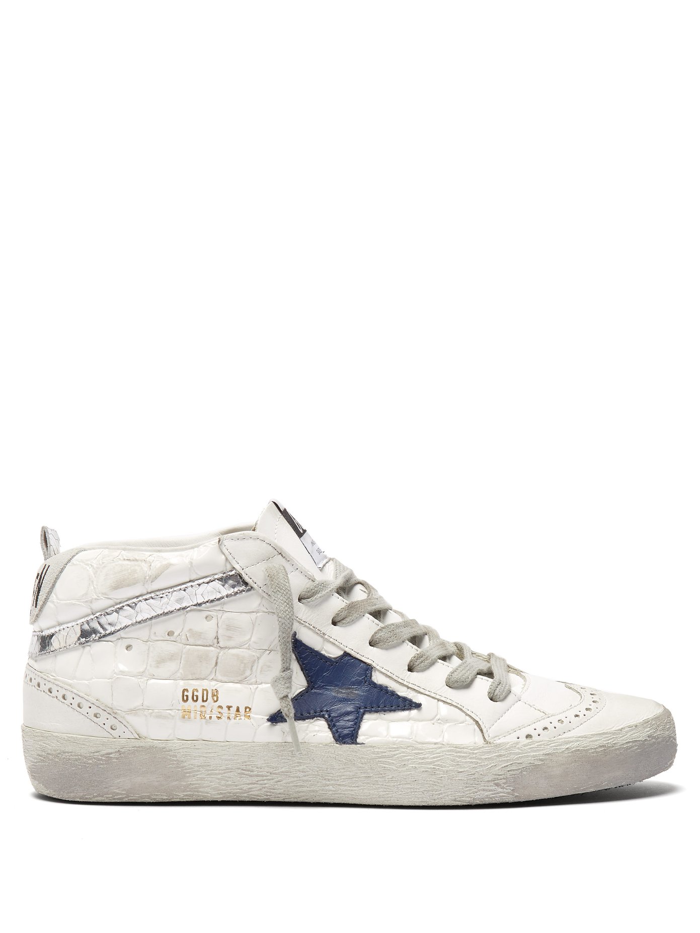 Mid-Star croc-embossed leather and 