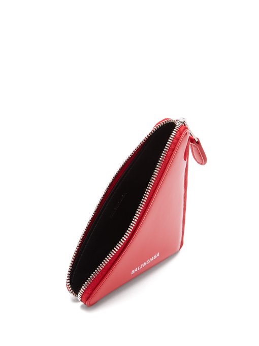 Triangle patent-leather coin purse 
