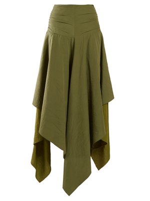 Handkerchief-hem linen and crepe skirt | Loewe | MATCHESFASHION UK