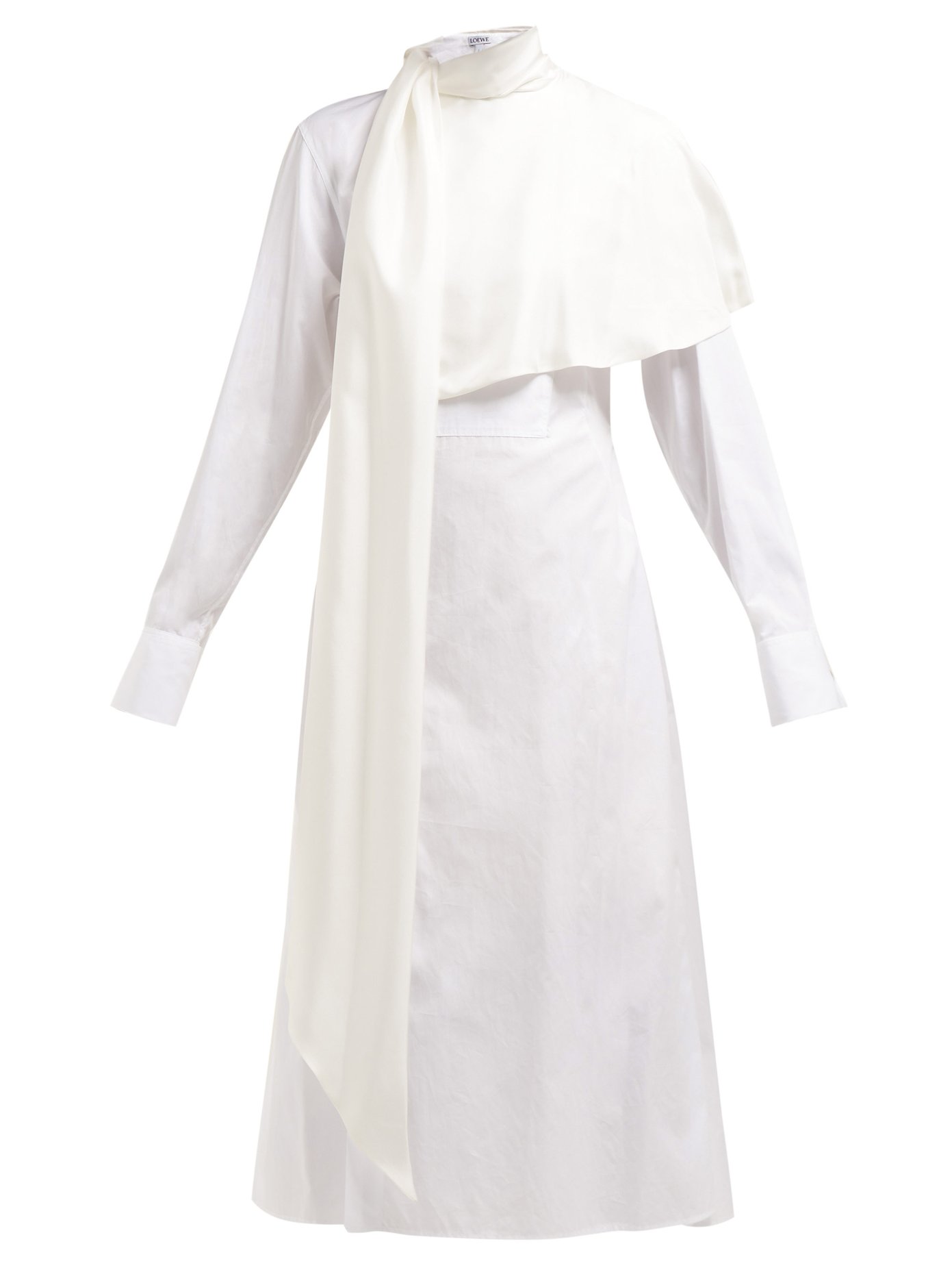 white layered shirt dress