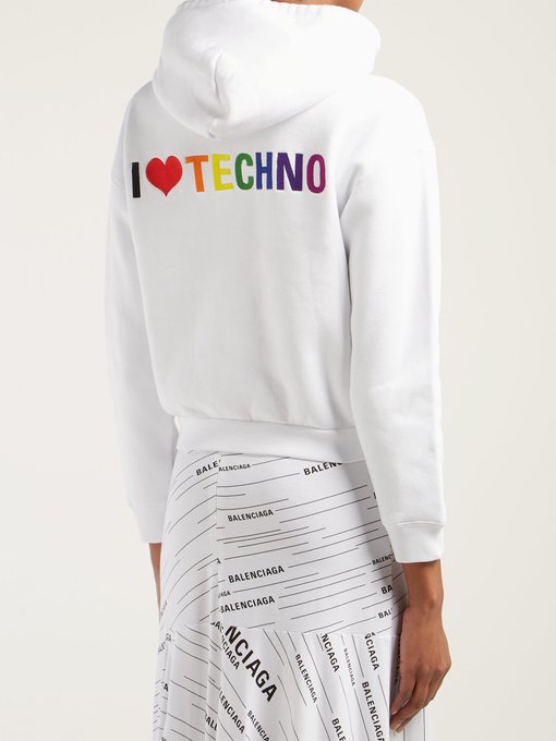 i love techno balenciaga hoodie