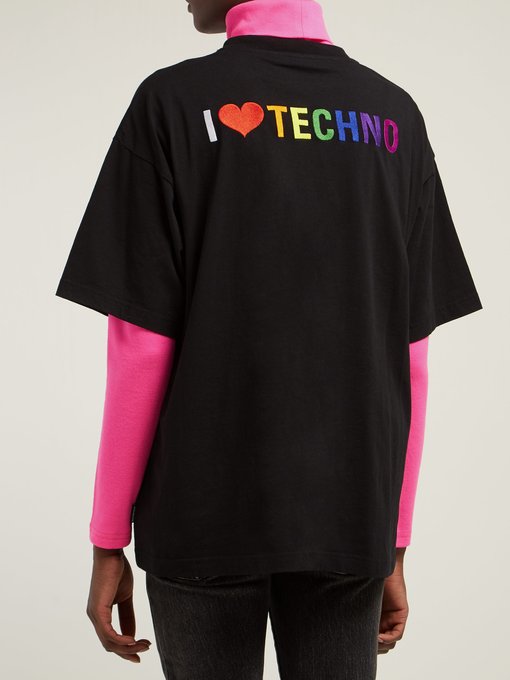 I Love Techno cotton T-shirt | Balenciaga | MATCHESFASHION AU