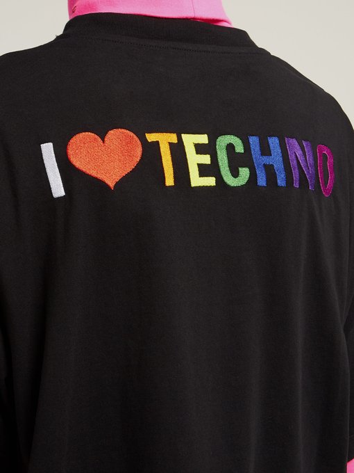 i love techno balenciaga t shirt