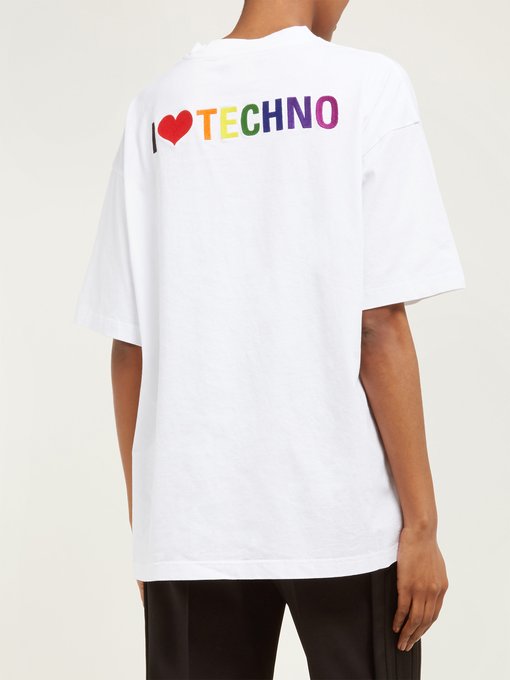 I Love Techno embroidered T-shirt 