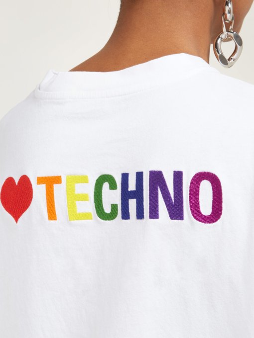 I Love Techno embroidered T-shirt | Balenciaga | MATCHESFASHION UK