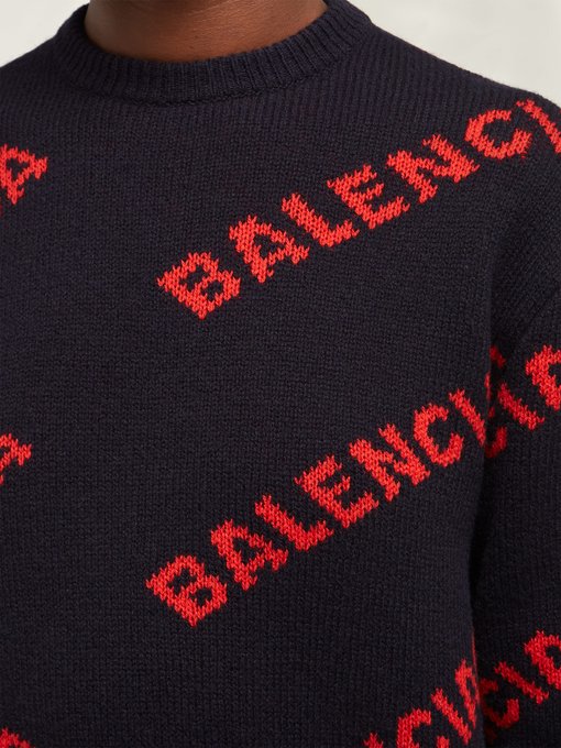 balenciaga intarsia knitted sweater