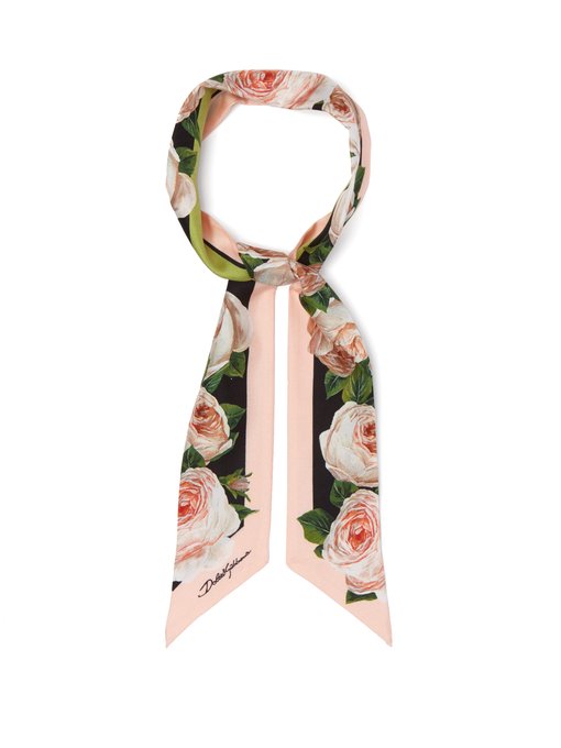 Rose-print silk-twill scarf | Dolce & Gabbana | MATCHESFASHION UK