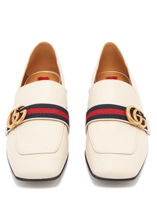 gucci pearl heel loafer