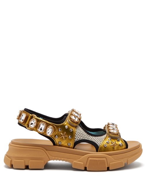 gucci sandals with crystals