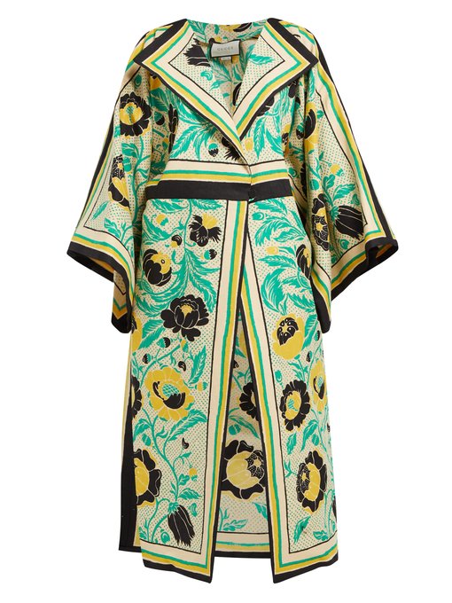 Alsacienne-print linen-blend coat | Gucci | MATCHESFASHION UK