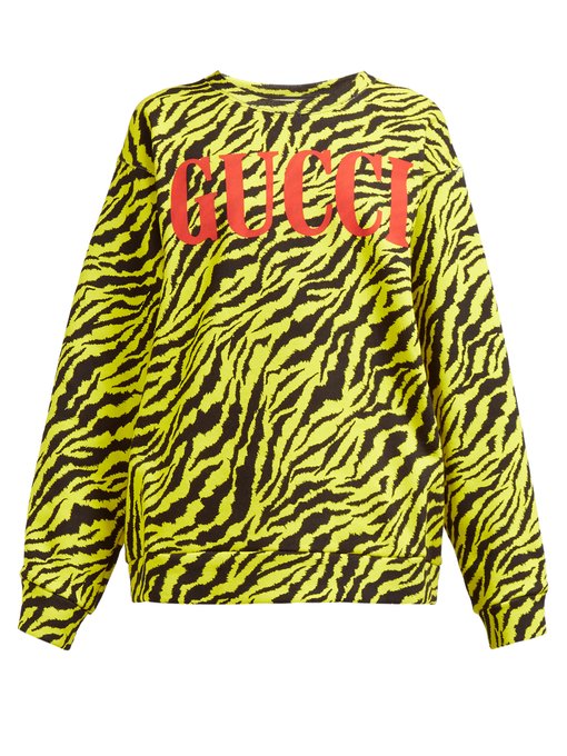 gucci cotton sweatshirt with tigers