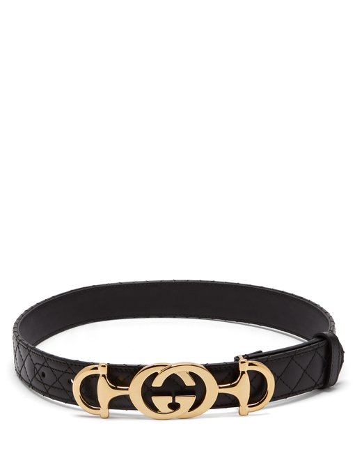 Horsebit-buckle quilted leather belt | Gucci | MATCHESFASHION UK