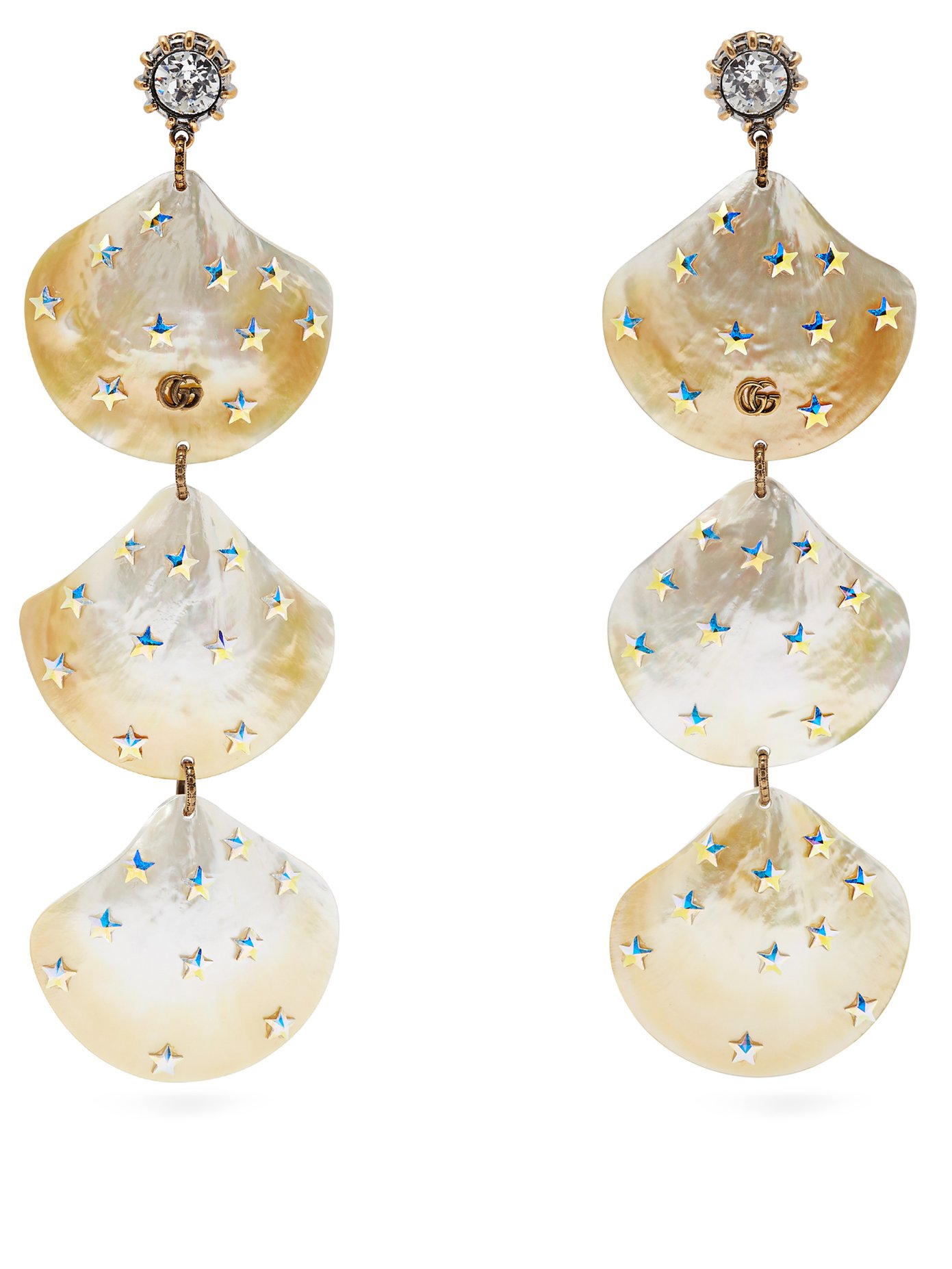 GG mother-of-pearl shell-drop earrings 