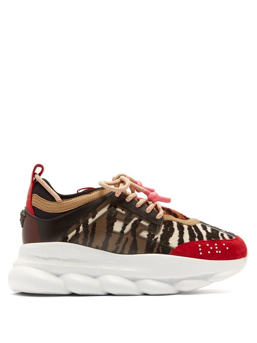 Chain Reaction animal-pattern trainers 