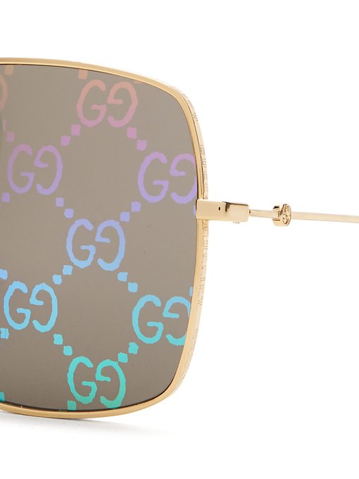 GG Supreme square metal sunglasses 