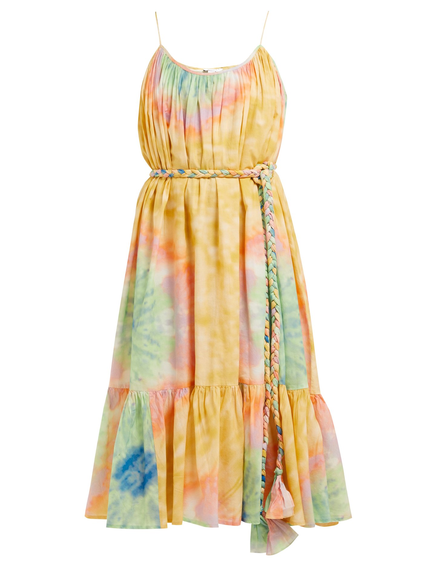 Rhode Lea tie dye-print cotton midi dress