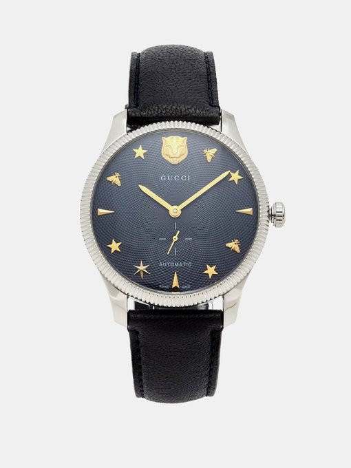 gucci leather watch