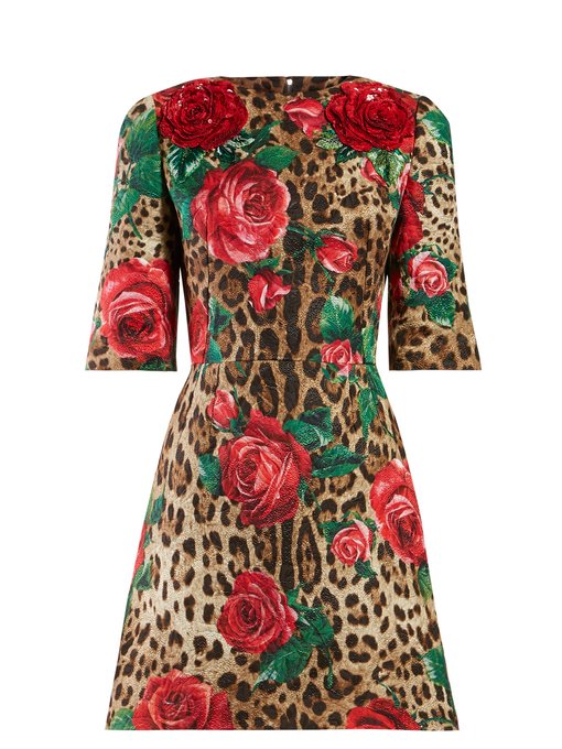 dolce gabbana leopard print dress
