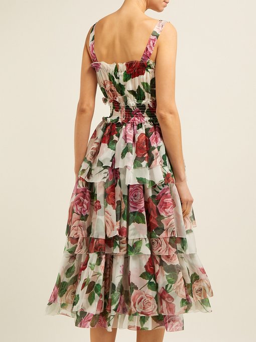 dolce and gabbana rose print dress
