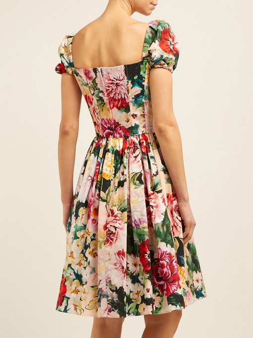 Floral-print cotton-poplin dress 
