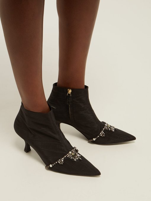 Sienna crystal-embellished faille ankle 
